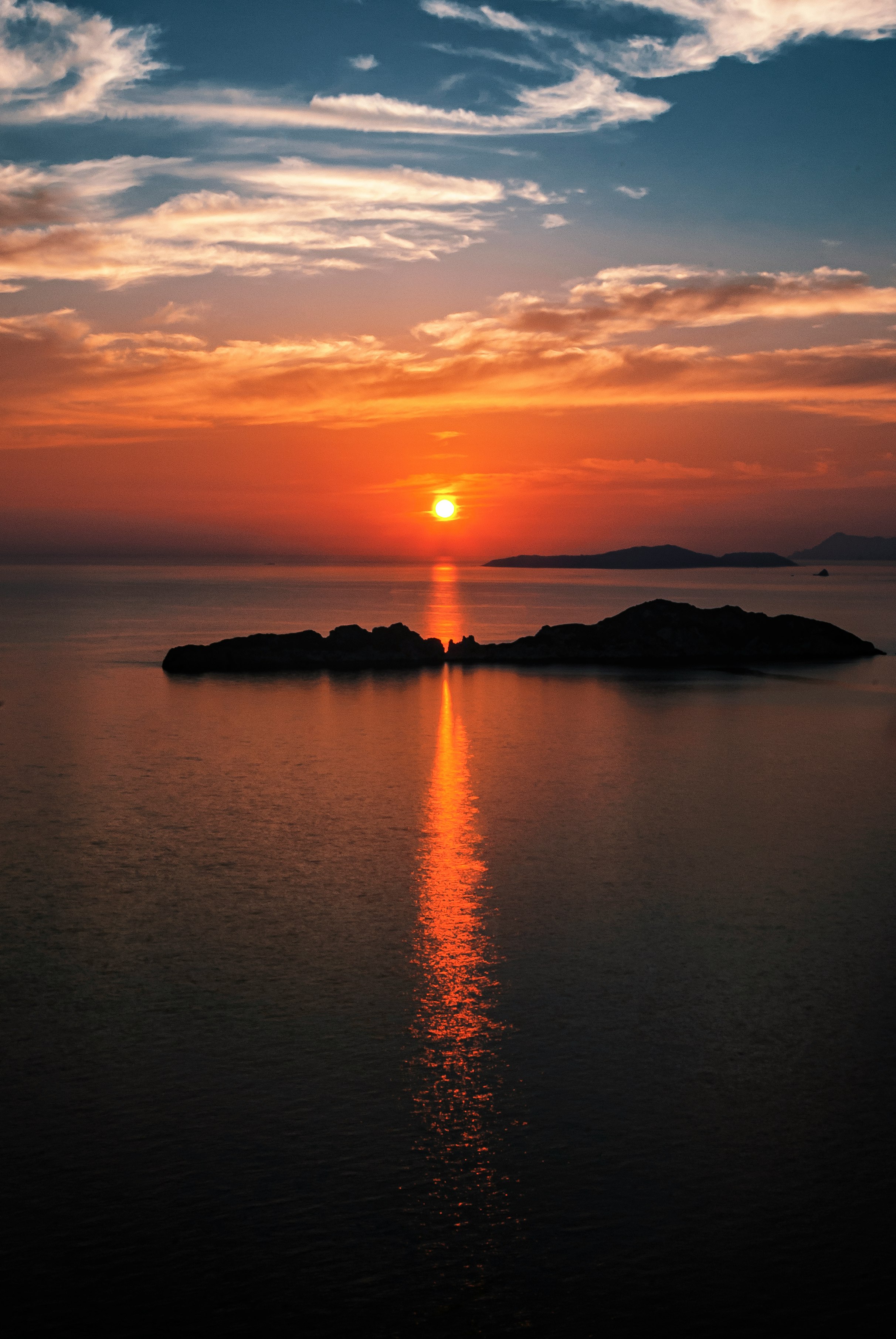 silhouette of mountain during sunset